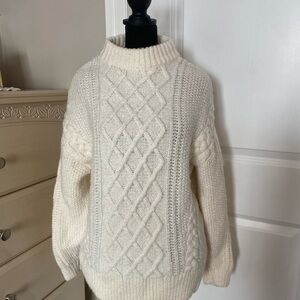 Cozy Cream Cable Knit Sweater | Rory Gilmore | Size L